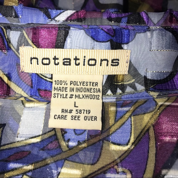 Vintage Semi Sheer Block Print Blouse - Picture 6 of 10